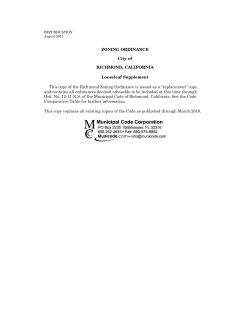 Zoning Ordinance - City of Richmond, CA
