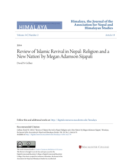 Review of `Islamic Revival in Nepal: Religion and a New Nation` by