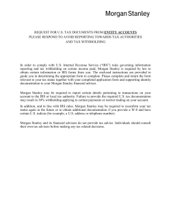 REQUEST FOR U.S. TAX DOCUMENTS FROM ENTITY