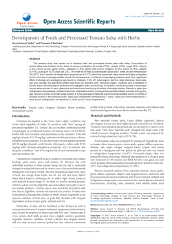 Development of Fresh and Processed Tomato Salsa with Herbs