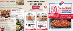 DOMINOS Fall 16 Menu - Bridgewater State University