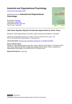Industrial and Organizational Psychology