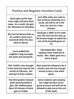 Positive and Negative Incentive Cards