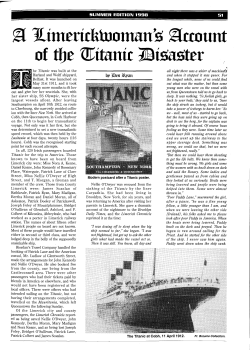 A Limerickwoman`s account of the Titanic disaster by