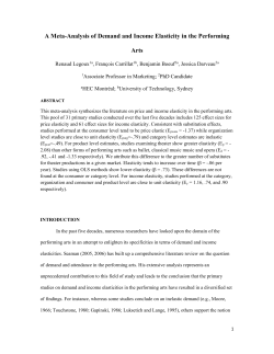 A Meta-Analysis of Demand and Income Elasticity in the Performing