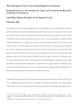 Lady Hale gives the inaugural lecture at the Institute for Legal and