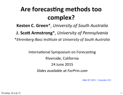 Are forecasting methods too complex?
