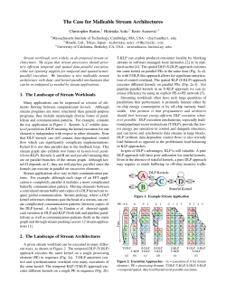The Case for Malleable Stream Architectures