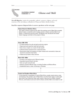 Ghana and Mali - Robert Frost Middle School