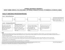 THOMAS JEFFERSON UNIVERSITY FACULTY GRIEVANCE