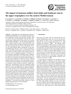 The impact of monsoon outflow from India and Southeast Asia in the