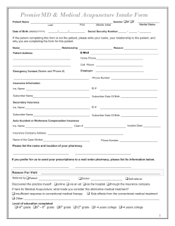 New Patient Intake Forms - Premier Medical Acupuncture of NJ