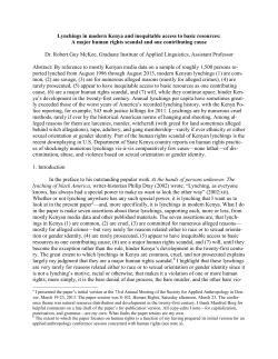 Lynchings in modern Kenya and inequitable access to basic