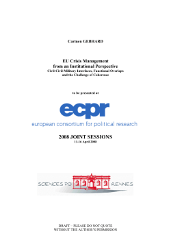 EU Crisis Management Coherence from an Institutional Perspective
