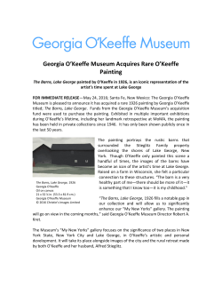 Georgia O`Keeffe Museum Acquires Rare O`Keeffe Painting