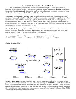 I. Introduction to NMR &ndash; Carbon-13