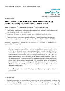 Oxidation of Phenol by Hydrogen Peroxide Catalyzed by Metal