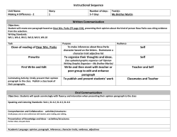 Instructional Sequence Oral Communication Written Communication