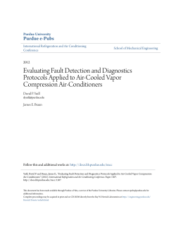 Evaluating Fault Detection and Diagnostics - Purdue e-Pubs