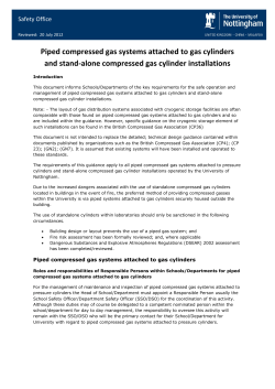Piped compressed gas systems attached to gas cylinders and stand
