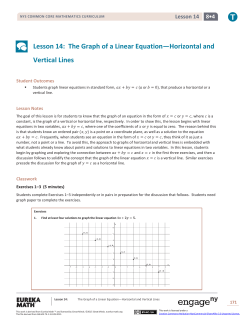 Lesson 14: The Graph of a Linear Equation&mdash;Horizontal and Vertical