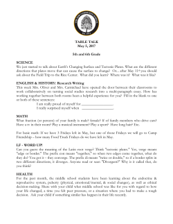 TABLE TALK May 5, 2017 5th and 6th Grade SCIENCE We just