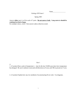1 Name_________________ Geology 420 Exam 1 Spring 2003