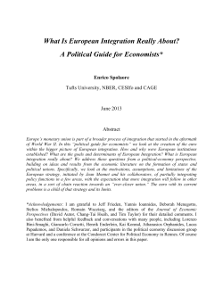 What Is European Integration Really About? A