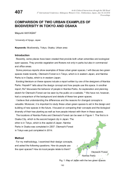 comparison of two urban examples of biodiversity in tokyo and osaka