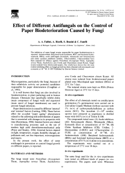 Effect of Different Antifungals on the Control of Paper