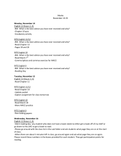 Meske November 14-25 Monday, November 14 English 12 (hours 1