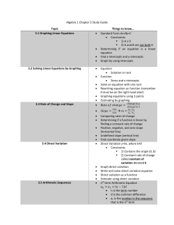 Algebra 1 Chapter 3 Study Guide Topic Things to know&hellip; 3.1