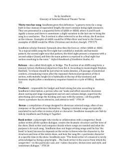 Glossary for Sondheim course