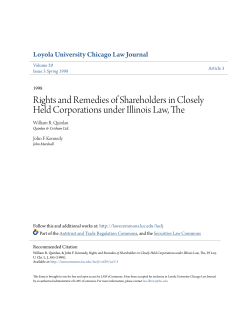 Rights and Remedies of Shareholders in Closely