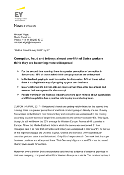 Corruption, fraud and bribery: almost one-fifth of Swiss workers