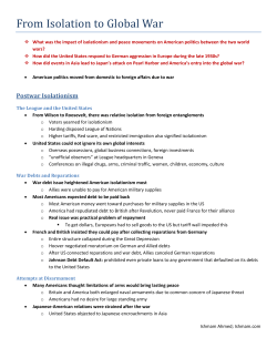 From Isolation to Global War