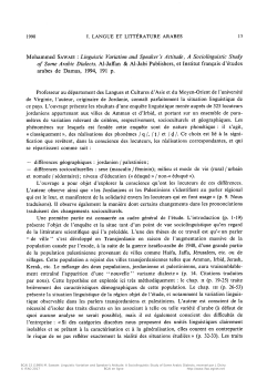 BCAI 15 (1999) M. Sawaie: Linguistic Variation and Speaker`s