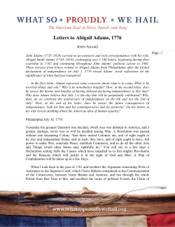 Letters to Abigail Adams, 1776