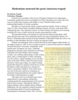 Lincoln`s Long Journey Home - Hendrick Hudson Chapter, NSDAR