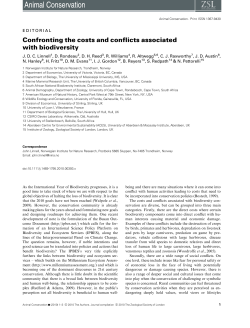 Confronting the costs and conflicts associated with biodiversity