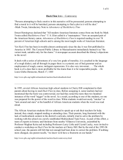 Huck Finn controversy intro