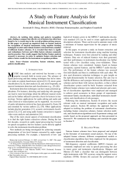 A Study on Feature Analysis for Musical Instrument Classification