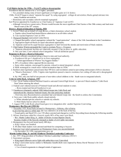 Civil Rights during the 1950s -- NAACP achieves desegregation