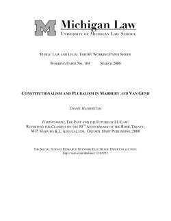 Constitutionalism and Pluralism in Marbury and Van Gend