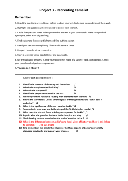 Project 3 - Recreating Camelot Remember