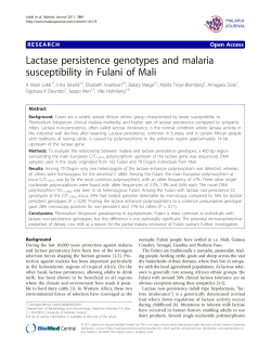 Lactase persistence genotypes and malaria susceptibility in Fulani