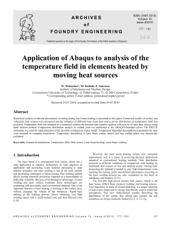 Application of Abaqus to analysis of the temperature field in