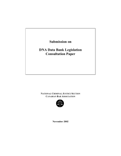 DNA Databank - Canadian Bar Association
