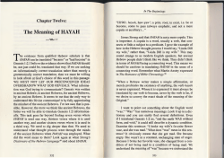 The Meaning ofHAYAH
