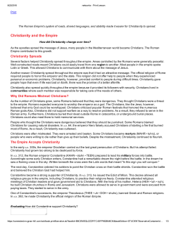 Christianity and the Empire Organizing the Church